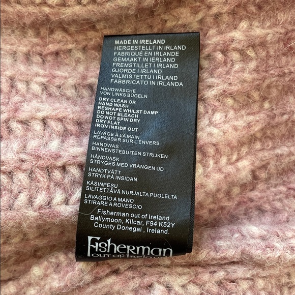 NWT Fisherman Out of Ireland Pink Wool Turtleneck Sweater Women’s Ex-Large (XL) - Picture 9 of 10